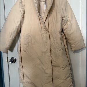 Kalvin klein Elegant Beige Puffer Jacket with liner NWT